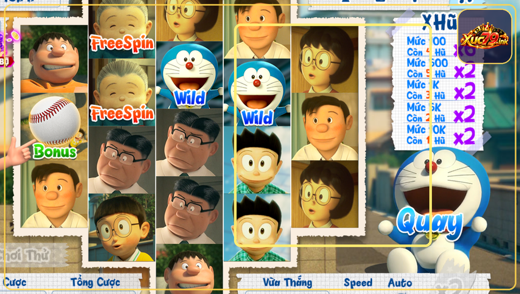 Ảnh khu vực hũ thưởng, Speed và Auto trong Slot Doraemon Xuc79. Ảnh khu vực hũ thưởng, Speed và Auto trong Slot Doraemon Xuc79.