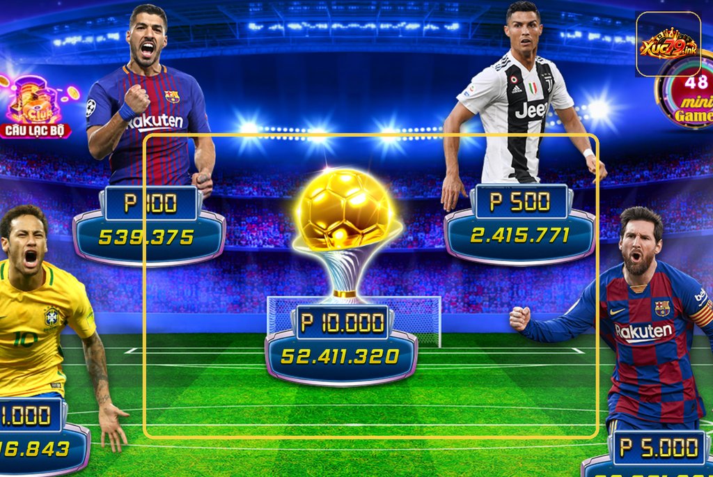 Ảnh minh họa các mốc giải thưởng Football Xuc79 từ khu vực cầu thủ đến quả bóng vàng trung tâm.