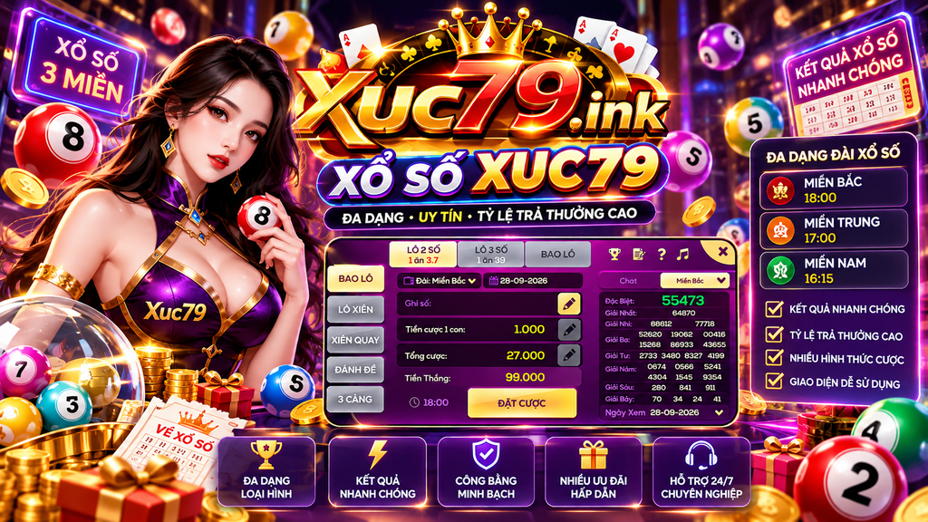 Các lựa chọn xổ số được trình bày trực quan trên Xuc79