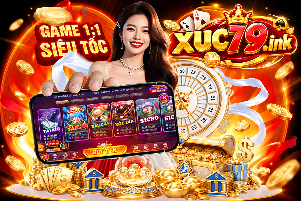 Hình minh họa thương hiệu Xuc79 với nhận diện xuc79.ink