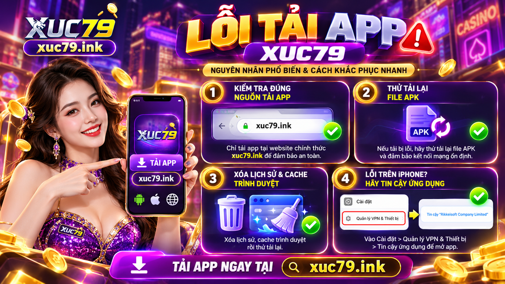 Minh họa các tình huống kỹ thuật thường gặp khi truy cập và cài đặt Xuc79