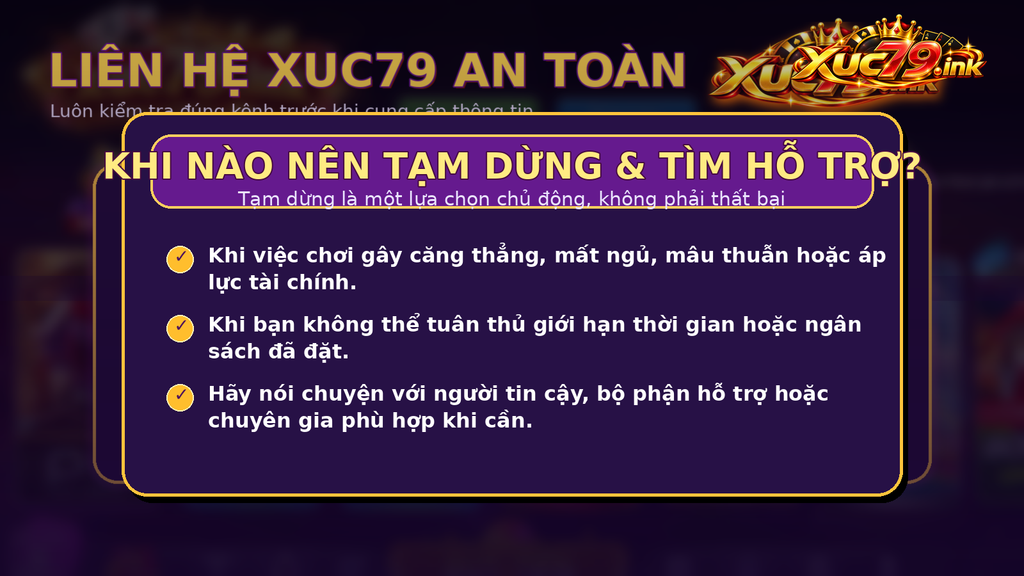 Tạm dừng và tìm hỗ trợ là lựa chọn chủ động khi việc chơi bắt đầu ảnh hưởng đến cuộc sống